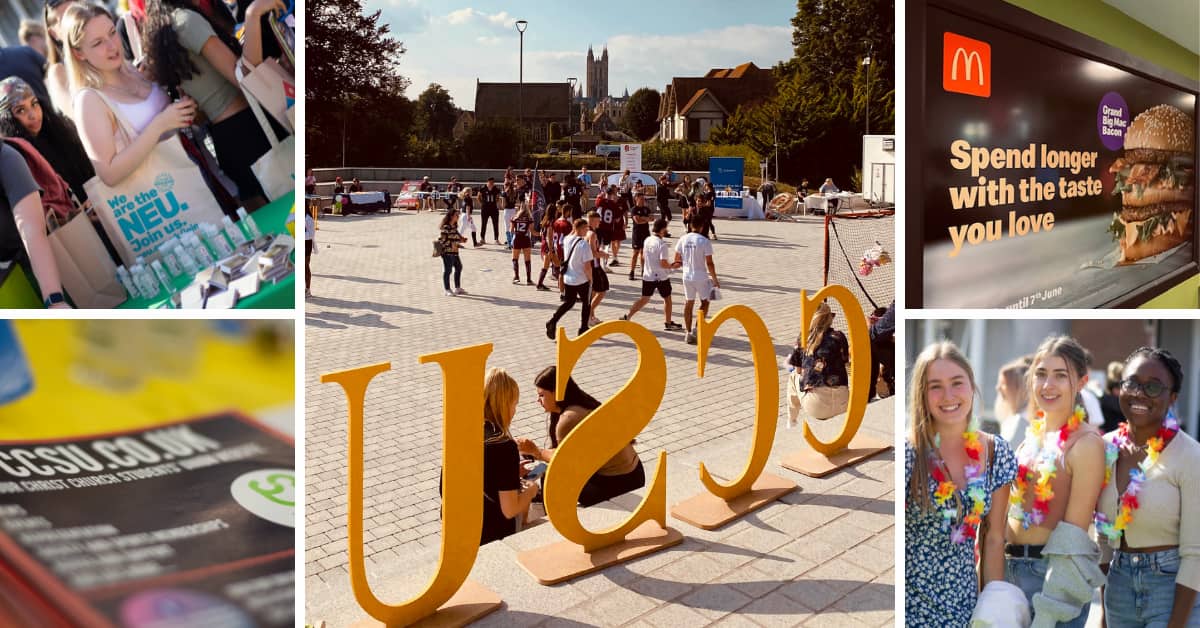 Grid of 5 images showing different Students' Union activities